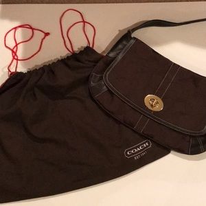 Coach canvass and leather shoulder bag